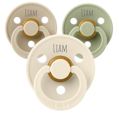 Bibs Colour Str. 1 0 6 Md. Rund   Lateks Smokker Med Navn 3 pak