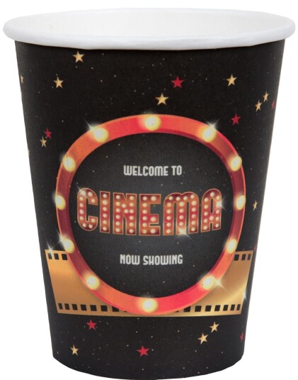 8 stk Pappkrus Cinema 270 ml Hollywood 8 stk Pappkrus Cinema 270 ml Hollywood