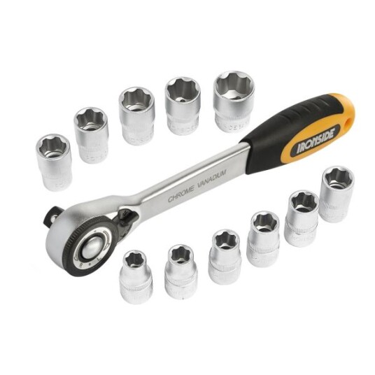 Ironside 748670 Skrallenøkkelsett 12 deler, 1/2 ", Håndverktøy
