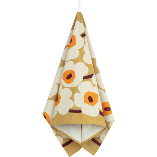 Marimekko Unikko Kjøkkenhåndkle 47x70 cm Cream / Caramel / Warm Orange
