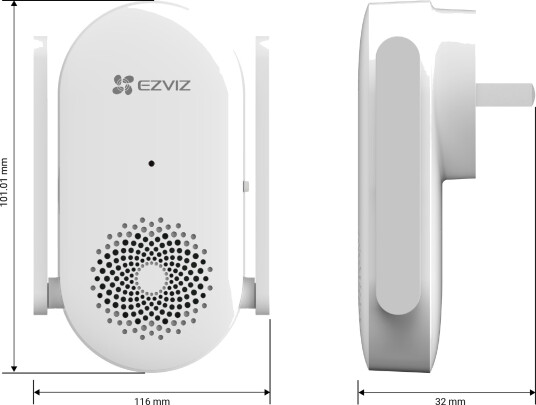 Ezviz CH1 Trådløs Ringeklokke Hvit med Wi-Fi 4 Ezviz CH1 Trådløs Ringeklokke Hvit med Wi-Fi 4
