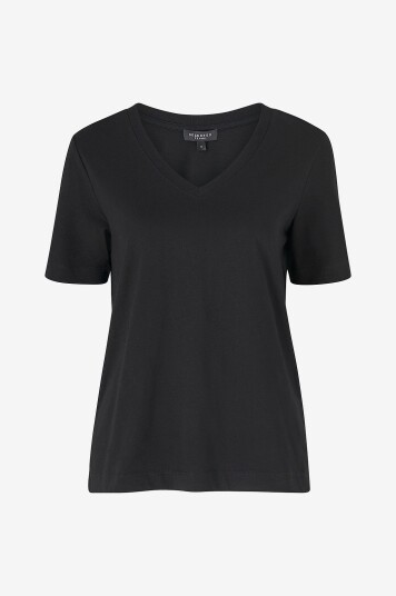 Selected FEMME - Topp slfStandard SS V-neck Tee - Svart