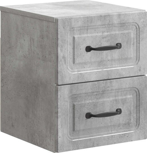 Vegghengt Nattbord Betonggrå 34,5 x 33 x 40 cm Konstruert tre