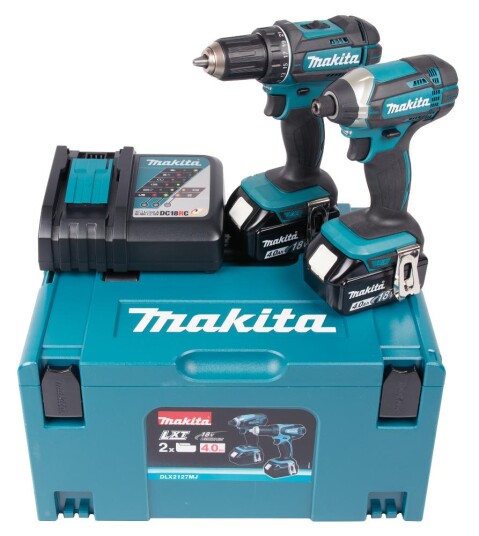 Makita combokit dlx2127mj - to batterimaskiner 18v 2x4,0 ah hurtiglader i koffert Makita combokit dlx2127mj - to batterimaskiner 18v 2x4,0 ah hurtiglader i koffert