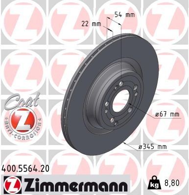 Bremseskive ZIMMERMANN 400.5564.20