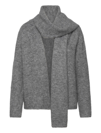 A View Harper Knit Scarf Cardigan Grey L A View Harper Knit Scarf Cardigan Grey L