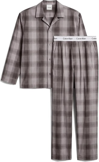 Calvin Klein Holiday Poplin L/S Button Down S - 21767 SHADOWS PLAID+CONVOY - S