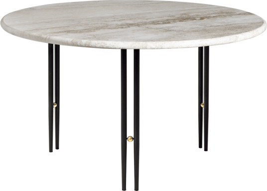 Gubi IOI sofabord Rippled beige-svart stativ ø70 cm Gubi IOI sofabord Rippled beige-svart stativ ø70 cm