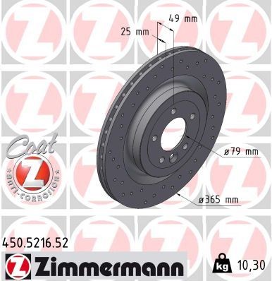Bremseskive ZIMMERMANN 450.5216.52