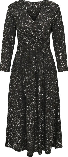 ONLY Onlnew Pella L/S Foil Wrap Dress Jrs - Black - S ONLY Onlnew Pella L/S Foil Wrap Dress Jrs - Black - S