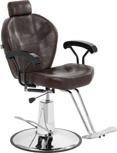 physa Ilford frisørstol med hodestøtte og fotstøtte - setehøyde 52 - 64 cm - 150 kg - Brun 10040794
