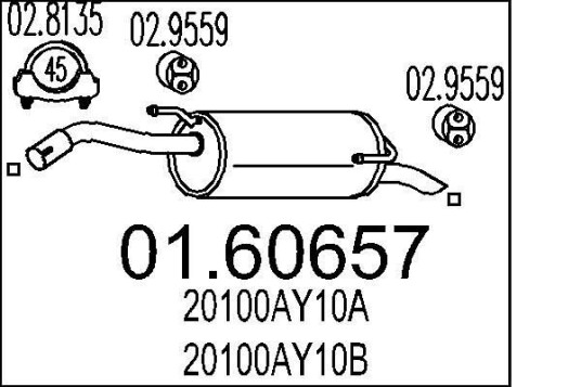 Bakre eksospotte MTS 01.60657