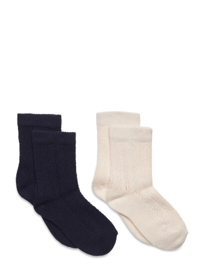 Minymo Socks Pointelle (2-Pack) - Multi/patterned - 19/22 Minymo Socks Pointelle (2-Pack) - Multi/patterned - 19/22
