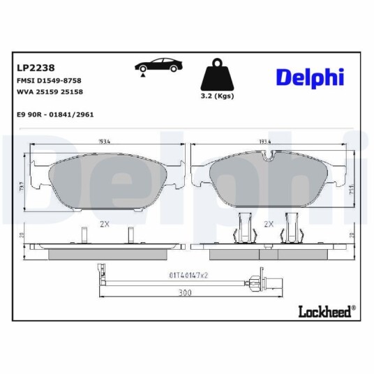 Bremseklosser DELPHI LP2238
