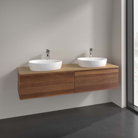 Villeroy & Boch  Antao Servantskap med 2 skuffer 160x50x36 cm m/lys Valnøtt/Eik