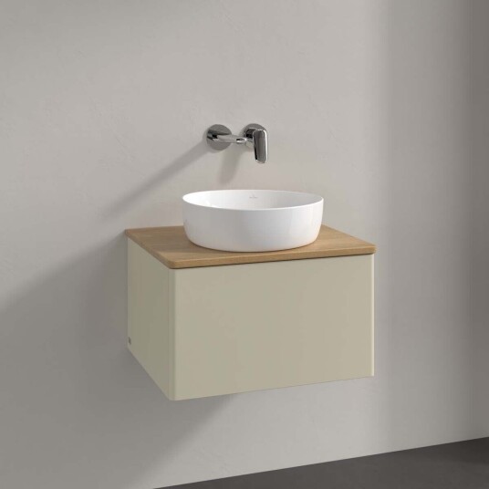 Villeroy & Boch Antao Servantskap med 1 skuff 60x50x36 cm u/lys Grå Matt/Eik
