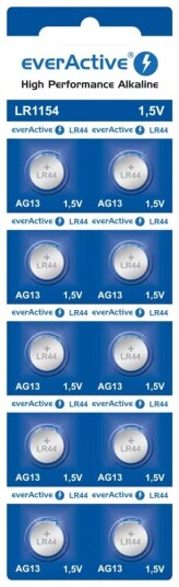 EverActive LR44 Alkaline Knappcellebatteri 150mAh - 10 stk