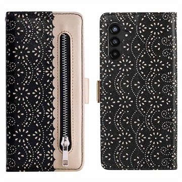 Lace Pattern Samsung Galaxy A13 5G Lommebok-deksel Svart