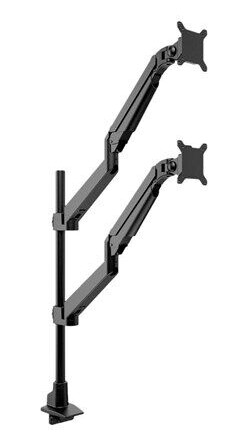 Multibrackets M mounting kit gas lift for 2 LCD displays VESA dual stacked pole black