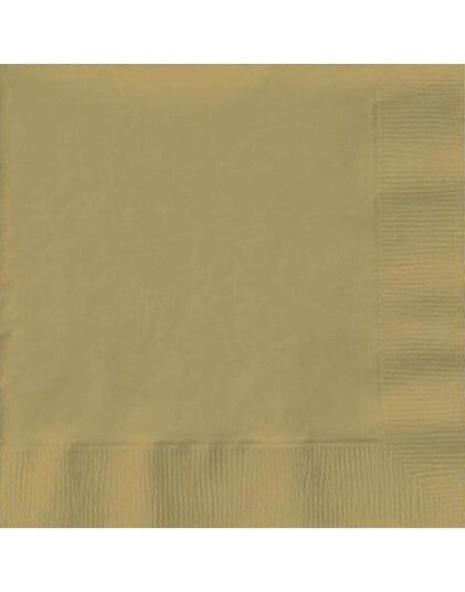 Unique 50 stk Gullfargede Servietter 33x33 cm 80762