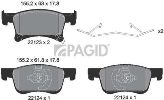 PAGID T2462N Bremseklosser PAGID T2462N Bremseklosser