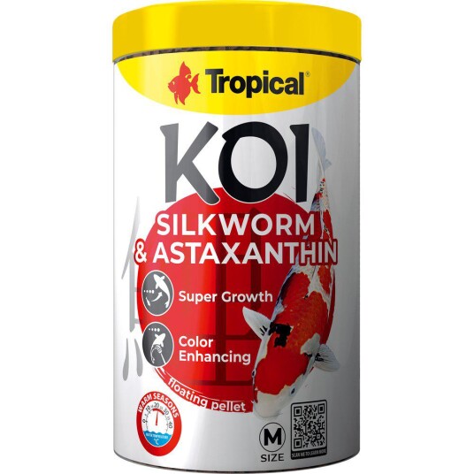 Tropical Koi Silkwarm & Astaxanthin Size M 1Liter Tropical Koi Silkwarm & Astaxanthin Size M 1Liter