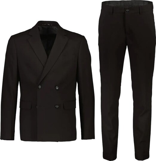 Lindbergh Plain Db Mens Suit Normal Length JET BLACK 50