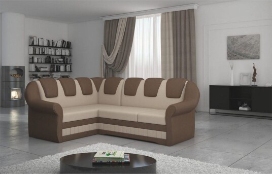Seksjonssofa Eltap Lord II 243x195x112 cm Jasmine 22 Soft 15 Beige Brun Venstre