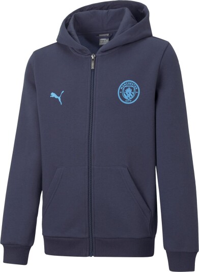Puma Manchester City Essential Fz Hooded Jacket FI hettejakke junior Peacoat