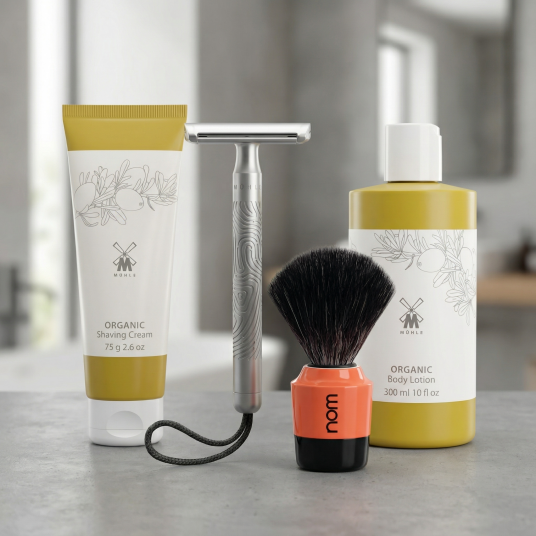 Barbersett for henne - Med barberkost BS-DAMESETT-TRAD-TC