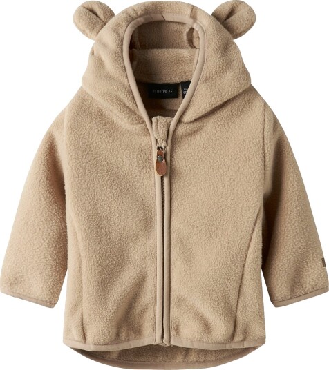 Name It Fleecejakke NbnMeeko Sølv Mink m. Ører Name It 1 år 80 Fleecejakke Beige