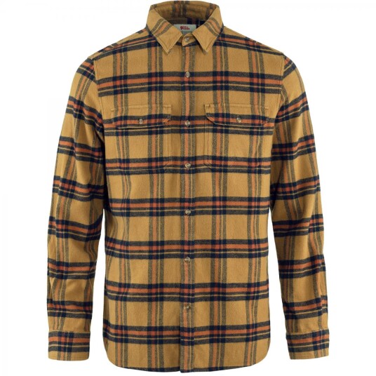 Fjellreven  ÖVik Heavy Flannel Shirt M Herre, 232-215 Buckwheat Brown-Autumn Leaf, S