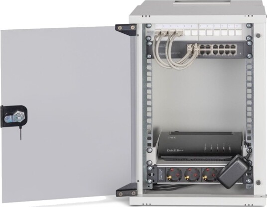 Digitus Soho Pro Series Skap 315 X 300 Mm (W X D) Veggmonterbar Ral 7035 Lysegrå 9U 10"
