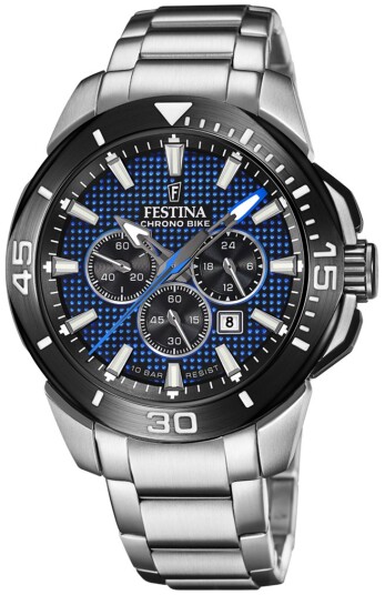 Festina Herreklokke F20641 2 Chrono Bike Blå/Stål Ø47 mm Festina Herreklokke F20641 2 Chrono Bike Blå/Stål Ø47 mm