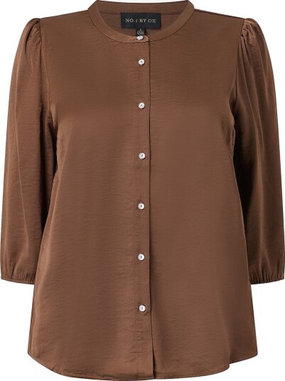 NO. 1 BY OX   Skjorte Shirt w puff and 3/4 sleeves   Brun