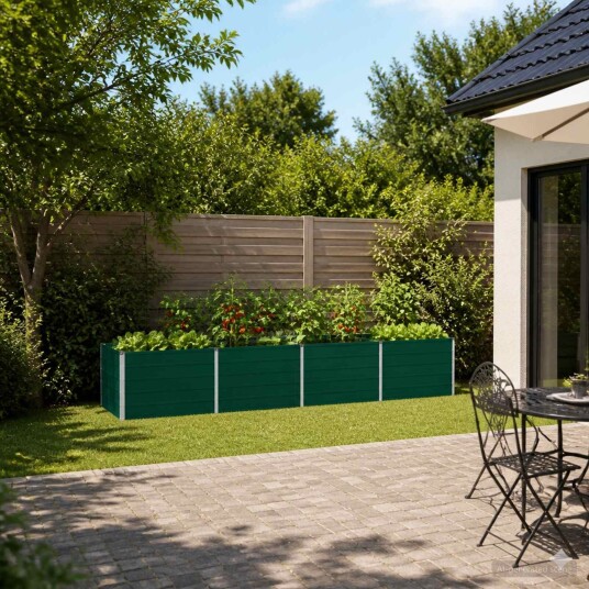 vidaXL Hevet Hagebed Grønn 320 x 80 x 55 cm kaldvalset stål