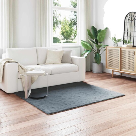 Kunstpels Kanin Teppe Olite Antrasitt 160 x 160 cm Polyester