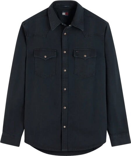 Tommy Jeans Tjm Reg Washed Western Shirt BLACK M Tommy Jeans Tjm Reg Washed Western Shirt BLACK M