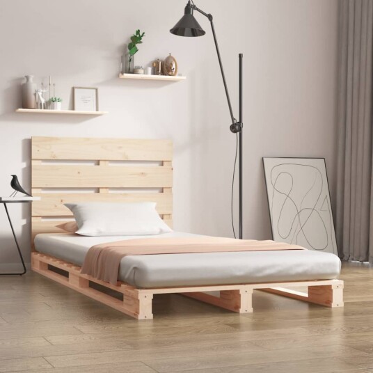 vidaXL Sengeramme 90x200 cm heltre furu 8720287159193