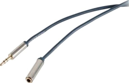Hjemmekino Hjemmekino Forkrommet Metall Jack-Plugg 3,5 Mm Og Forkrommet Metall Jack-Kontakt 3,5 Mm, Gullbelagte Kontakter, Slim Line - 1,50M (30805-1,5-Mhq-Slim)