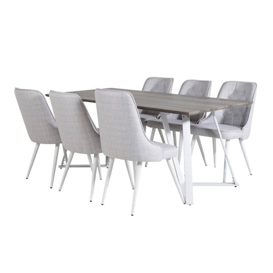 Venture Home Spisegruppe Venture Home Madde med 6 Vera Stoler Polyester GR20278