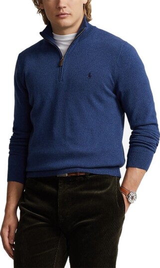 Ralph Lauren Wool quarter zip sweater XS blå herre