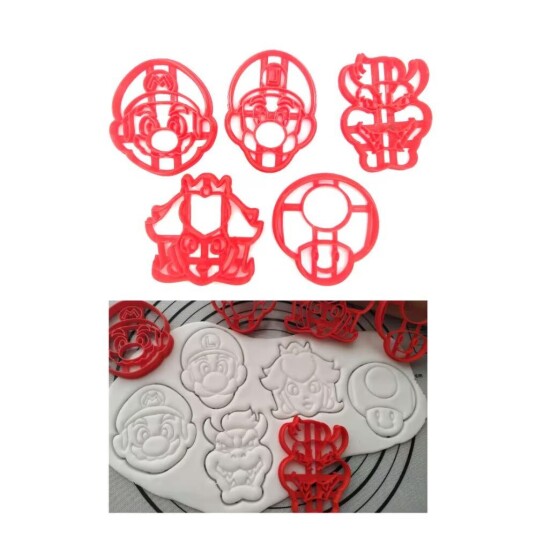 Cherrysc 5 stk kakeutstikker Mario/Paw-Patrol/Pokemon 8 cm