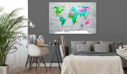 Tavle World Map: Green Paradise 90X60 Artgeist sp. z o. o.