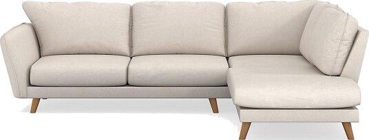 Trend Lyx 4 seters Høyrevendt L formet Sjeselongsofa i Stoff Beige