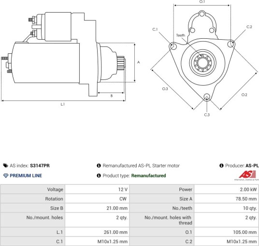 AS-PL S3147PR Starter