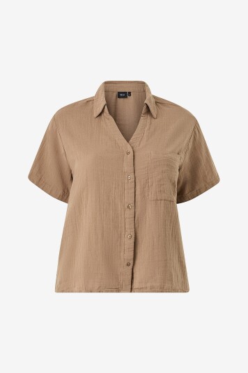 Zizzi   Skjorte vvIvu S/S Shirt   Brun