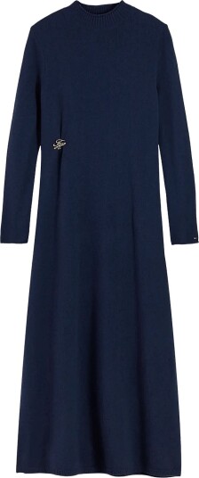Tommy Hilfiger Soft Wool Jersey Dress DARK BLUE XS Tommy Hilfiger Soft Wool Jersey Dress DARK BLUE XS