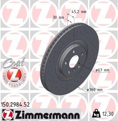 ZIMMERMANN 150.2984.52 Bremseskive