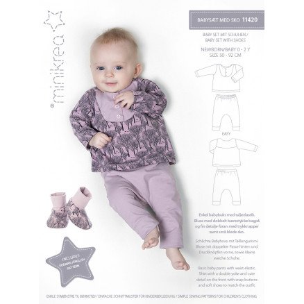 MiniKrea Mønster 11420 Babysett størrelse 50 92